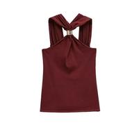 YIMAISZQ Débardeur pour Femme Halter Corset Top Femmes Hors Épaule Crop Sexy sans Dos Tube Tops Les Camisole D'été Bustier Femme-Rouge-l