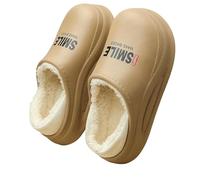 YIMAISZQ Pantoufles Coton House Slippers Men Winter Home Chaussures Bottes De Neige Étanches-kaki-38-39