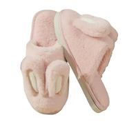 YIMAISZQ Pantoufles Femmes De Coton Hiver Mignon Lapin Confortable Anti-dérapage Maison Intérieur Plancher Chaud Dessin Animé Mujer-rose-44-45