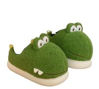 YIMAISZQ Pantoufles Mignon Dinosaure Hiver Femmes Pantoufle Plate-Forme À Talons Doux Chauds Intérieurs Confortables Maison Pantoufles-vert-44-45