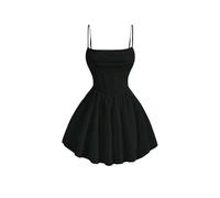 YIMAISZQ Robe Femme Chic Et Elegant Corset À Ordures pour Femmes Ajustement De Sangle Spaghetti Fustigation Mini-Robe Camie-Noir-m