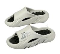 YIMAISZQ Tongs Homme Chaussons De Massage D'été Sandales Plage Intérieures en Plein Air Bottom Doux Décontractées Flip Flops Hommes Sandales-Gris Noir-46-47