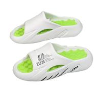 YIMAISZQ Tongs Homme Chaussons De Massage D'été Sandales Plage Intérieures en Plein Air Bottom Doux Décontractées Flip Flops Hommes Sandales-Blanc Vert-38-39