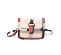 YIMAIWLX Sac De Plage Femme Sac À Main Rétro À Paille Rétro pour Femmes en Croix De Carrosserie Croix À Épaule Messager-Rouge