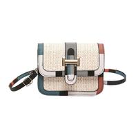 YIMAIWLX Sac De Plage Femme Sac À Main Rétro À Paille Rétro pour Femmes en Croix De Carrosserie Croix À Épaule Messager-Vert