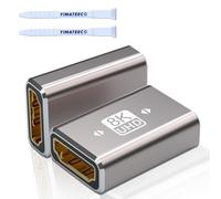 YIMATEECO Adaptateur HDMI Femel vers Femel HDMI Extenseur, 2.1Plaqué or Rallonge HD-MI Prolongateur,Rsoutien 8K@60Hz 4K@120Hz Compatible Pour Caméras, Projecteurs, 1080p Ultra HD(Lot de 2)