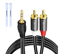 YIMATEECO Câble Jack 3.5mm vers 2 RCA Mâles Adaptateur RCA Jack Audio Stéréo Compatible avec TV PC Smartphone Tablette Amplificateur Chaîne Hifi DVD Barre de Son Home Cinéma Autoradio Enceinte.