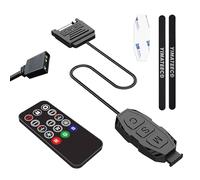 YIMATEECO Contrôleur ARGB, contrôleur RVB 5 V à 3 broches - Mode d'éclairage intégré - Alimentation SATA avec télécommande sans fil RVB 14 touches pour cartes mères sans ARGB 5 V, ventilateur ARGB à