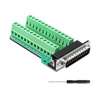 YIMATEECO DB25 Adaptateur de bornier à vis, DB25 mâle vers bloc terminal 25 broches sans soudure D-SUB Bloc de bornier à vis Adaptateur bornier à vis avec tampon isolant (DB25 mâle, 1 pièce)
