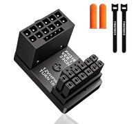 YIMATEECO GPU 12VHPWR ATX3.0 PCI-E 5.0 Adaptateur modulaire d'alimentation 12 + 4 broches 16 broches coudé vers le bas 180 degrés pour carte graphique 16 broches 12 + 4P (1 paquet)