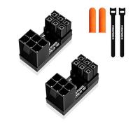 YIMATEECO Lot de 2 adaptateurs d'alimentation GPU à 6 broches, angle de 180 degrés, 6 broches femelle vers 6 broches mâles, pour carte graphique de bureau (angle vers le haut, noir)