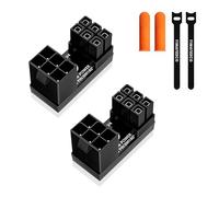 YIMATEECO Lot de 2 adaptateurs de connecteur d'alimentation GPU 6 broches, angle de 180 degrés, carte adaptateur d'alimentation pour carte graphique de bureau (2 paquets, biseau vers l'extérieur)