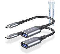 YIMATEECO Lot de 2 adaptateurs USB-C vers USB de type C mâle vers USB femelle OTG vers connecteur adaptateur USB pour MacBook Pro/Air, iPhone 15 Pro Max/15 Plus/15, Samsung Galaxy S24/S23/S22/S21