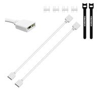 YIMATEECO Lot de 2 câbles d'extension ARGB - 5 V - 3 broches femelle - Adressable - Câbles de synchronisation LED pour ventilateurs d'ordinateur / lumières LED (30')