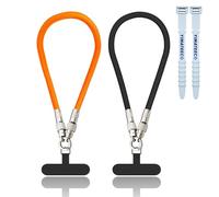 YIMATEECO Lot de 2 cordons de téléphone à charge rapide 60 W - Câble USB C intégré de type C universel pour transfert de données - En nylon durable - Pour salle de sport, voyage, trajet (noir + orange
