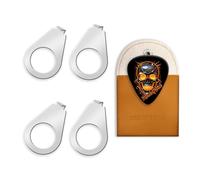 YIMATEECO Lot de 4 pointeurs pour boutons de guitare - Pièces de rechange pour guitare basse - Argenté