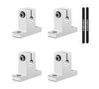 YIMATEECO Lot de 4 supports d'essieu optique - Coupleur vertical - Couteau intérieur 16 mm - Guide de mouvement linéaire - Support de table coulissante en alliage d'aluminium (argenté, 4 pièces)
