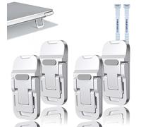 YIMATEECO Lot de 4 supports pour ordinateur portable en alliage de zinc avec deux angles surélevés et coussinets de refroidissement pour MacBook Pro Air, tablette (argenté)