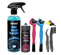 YIMAX Kit de Nettoyage et Lubrifiant Sec pour Chaîne de Vélo : Spray Dégraissant 500ML + Lubrifiant Sec 120ML avec Brosses | Kit d'entretien Complet Transmission pour VTT, Vélo Route et Hybride