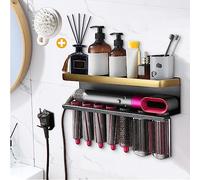 Yimerlen Support de rangement mural pour fer à friser Dyson Airwrap (avec peigne), doré