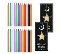 YIMETOP Bougies en bâton Multicolores, 24 Petites Bougies, Bougies en bâton, Bougies pointues Hauteur 16 cm ø 1,2 cm, Bougies Colorées, Bougie Rituel, Décoration de Table, Banquet, Mariage