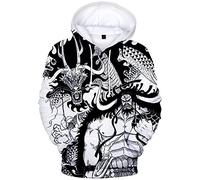 YIMIAO Enfants Impression en 3D Sweat à Capuche One Piece Pull Japonais Animé Manches Longues Hoodie Luffy Ace Pullover Garçon Fille(L)