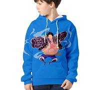 YIMIAO Enfants Sweat à Capuche One Piece Impression en 3D Pull Japonais Animé Manches Longues Hoodie Luffy Ace Pullover Garçon Fille(100-160)(150)
