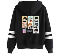 YIMIAO Femme Fille Fans de Groupe de garçon Sweat à Capuche Love Yourself Her Bangtan Boys Pull Manches Longues Homme Sport Hoodie(XL)