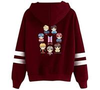 YIMIAO Femme Fille Fans de Groupe de garçon Sweat à Capuche Love Yourself Her Bangtan Boys Pull Manches Longues Homme Sport Hoodie(S)