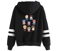 YIMIAO Femme Fille Fans de Groupe de garçon Sweat à Capuche Love Yourself Her Bangtan Boys Pull Manches Longues Homme Sport Hoodie(XXL)