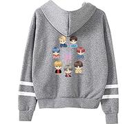 YIMIAO Femme Fille Fans de Groupe de garçon Sweat à Capuche Love Yourself Her Bangtan Boys Pull Manches Longues Homme Sport Hoodie(XXS)