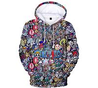 YIMIAO Femmes Hommes 3D One Piece Japonais Anime Sweats à Capuche Unisex Pullover Ace Luffy Sweatshirt Hoodie(XS)