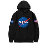 YIMIAO Femmes Pull NASA Lettre Imprimer Hoodie Hommes Sweat à Capuche Unisexe Pullover(L)