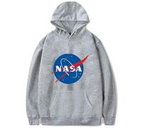 YIMIAO Femmes Pull NASA Lettre Imprimer Hoodie Hommes Sweat à Capuche Unisexe Pullover(XS)