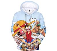 YIMIAO Femmes Pull One Piece Japonais Anime 3D Imprimer Luffy Hoodie Hommes Sweat à Capuche Unisexe Ace Pullover(XS)
