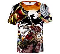 YIMIAO Garçon Fille Fairy Tail Tshirt à Manches Courtes Gray Natsu Été T-Shirt Japonais Animé Cosplay Manches Décontractés Tee(XXS)