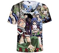 YIMIAO Garçon Fille Fairy Tail Tshirt à Manches Courtes Gray Natsu Été T-Shirt Japonais Animé Cosplay Manches Décontractés Tee(M)