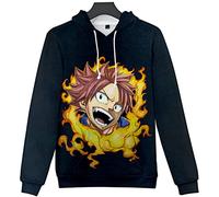 YIMIAO Homme Femme Impression en 3D Sweats à Capuche Unisexe Fairy Tail Hoodie Garçon Vetement de Sport Pullover Japanese Anime Gray Natsu Sweatshirt(XXS)