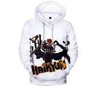 YIMIAO Hommes Femmes 3D Haikyuu Japonais Anime Sweats à Capuche Unisex Pullover Karasuno High School Volleyball Junior Sweatshirt Hoodie(XL)