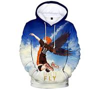 YIMIAO Hommes Femmes 3D Haikyuu Japonais Anime Sweats à Capuche Unisex Pullover Karasuno High School Volleyball Junior Sweatshirt Hoodie(3XL)