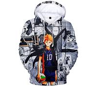 YIMIAO Hommes Femmes 3D Haikyuu Japonais Anime Sweats à Capuche Unisex Pullover Karasuno High School Volleyball Junior Sweatshirt Hoodie(S)