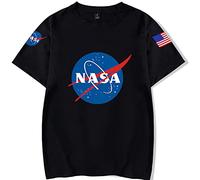 YIMIAO Hommes Femmes NASA Été Tee-Shirt Unisexe T-Shirt à Manches Courtes National Space Galaxy Novelty Imprimer Unisexe Tee(4XL)