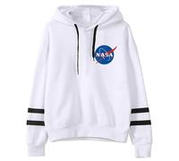 YIMIAO Hommes Femmes NASA Sweats à Capuche National Space Administration Logo Unisex Pullover Hooded Sweatshirt Hoodie(XS)