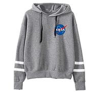 YIMIAO Hommes Femmes NASA Sweats à Capuche National Space Administration Logo Unisex Pullover Hooded Sweatshirt Hoodie(XL)