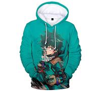 YIMIAO Impression en 3D Sweat à Capuche My Hero Academia Anime Pull Japonais Animé Cosplay Manches Longues Vetement de Sport Décontractés Garçon Fille(XS)