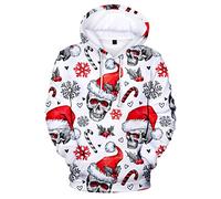 YIMIAO Noël Homme Femmes Sweats à Capuche Chirstmas 3D Print Pullover Casual Hoodie Manche Longue Tops Hauts(3XL)