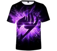 YIMIAO Unisexe Fairy Tail T-Shirt Impression Rôle 3D imprimé à Manches Courtes Été Homme Femme Japonais Animé Natsu Tshirt(S)