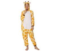 Yimidear® Unisexe Hot Adulte Pyjamas Cosplay Costume d'animal Onesie de Nuit de Nuit,S,Giraffe(jaune)