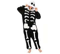 Yimidear® Unisexe Hot Adulte Pyjamas Cosplay Costume d'animal Onesie de Nuit de Nuit,XL,Skeletons(blanc