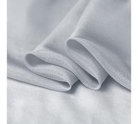 Yimihua 100% Tissu de Soie de mûrier Taffetas de Soie au mètre Doublure de Robe Artisanat Décoration Drapé Vêtements de Mariage Tissu de Soie Matériel 114cm de Large(Color:Silver)